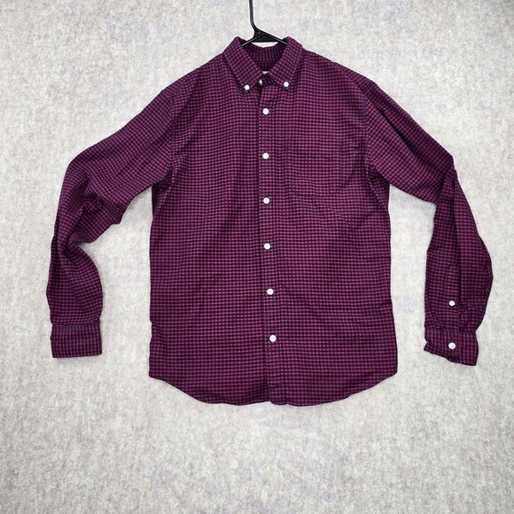 Gap Standard Fit Stretch Red & Blue Checkered Button-Down Shirt Size S - Picture 1 of 5